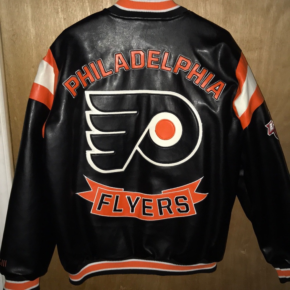 Philadelphia Flyers leather jacket size Large